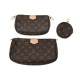 LOUIS VUITTON ルイヴィトン モノグラム ミュルティ ポシェット アクセソワール カーキ M44813 レディース モノグラムキャンバス ショルダーバッグ Aランク 中古 銀蔵
