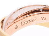Cartier Trinity Ring 9.0g #48 Ladies WG/YG/PG 5P Diamond Ring A Rank Good Condition CARTIER Gala Used Ginzo