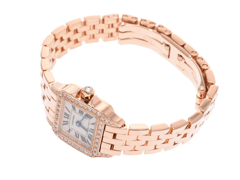 Cartier Mini Santos Du moisel diamond bezel WF 9011z8 ladies PG Watch