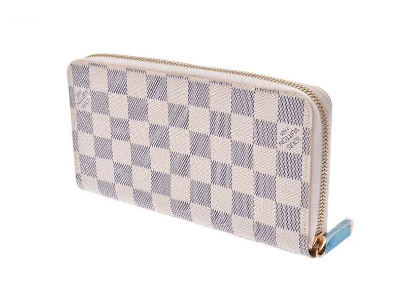 Louis Vuitton Azul Jippy Wallet Old White N60019 Women's Men's Genuine Leather Long Wallet Unused Beauty LOUIS VUITTON Used Ginzo