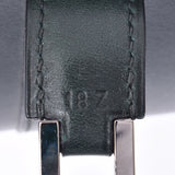 HERMES Drag 37 green silver metal fittings □D stamped (around 2000) stamped unisex BOX calf handbag used