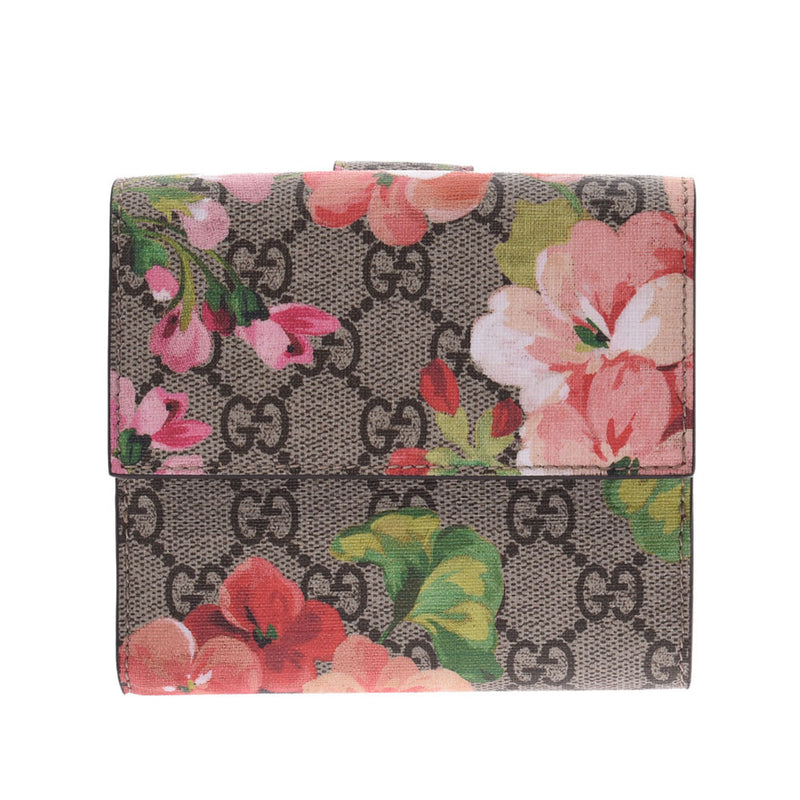 GUCCI Gucci GG bloom W hook wallet flower graige system / floral design Lady's GG スプリームキャンバス folio wallet 410071