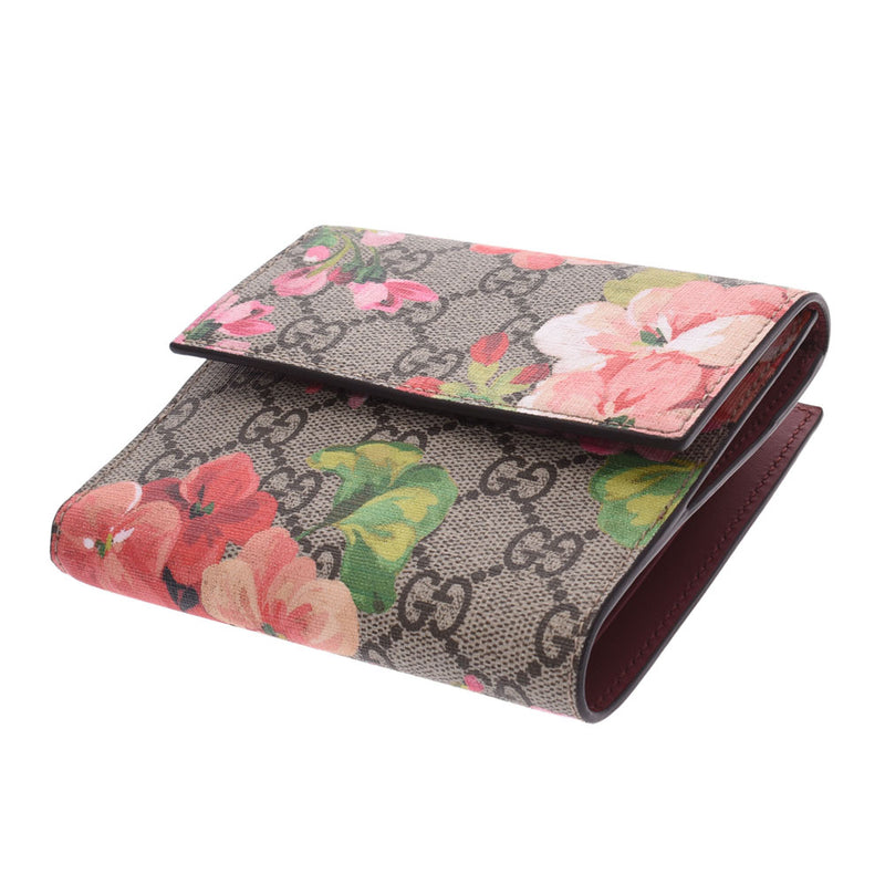 GUCCI Gucci GG bloom W hook wallet flower graige system / floral design Lady's GG スプリームキャンバス folio wallet 410071