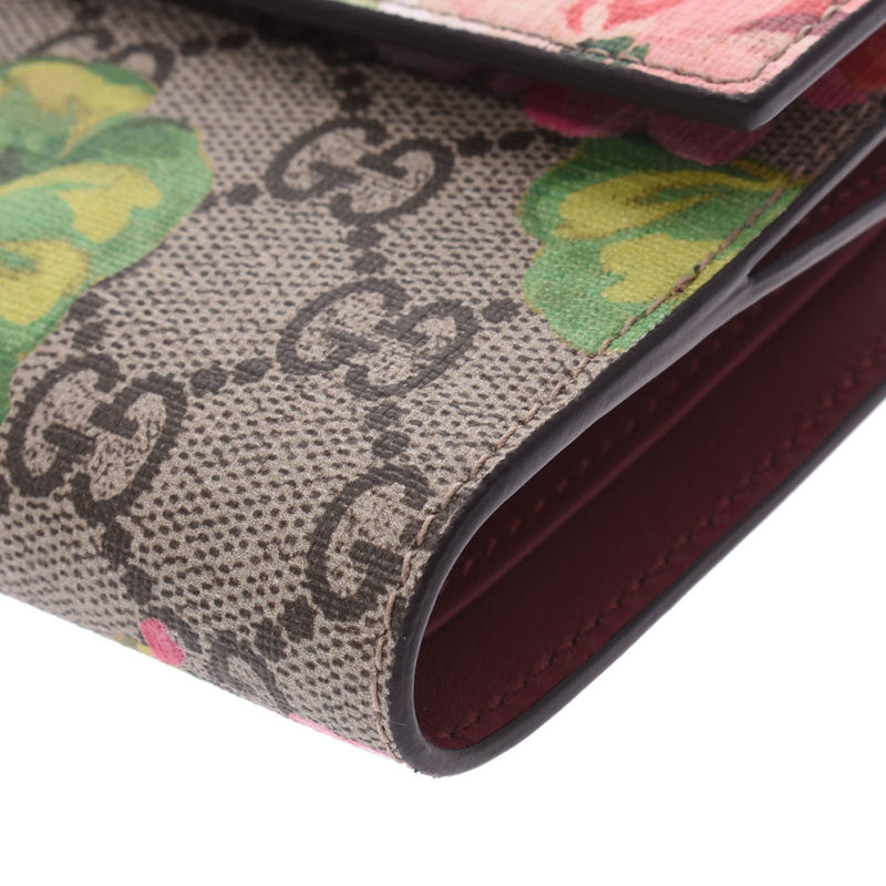 GUCCI Gucci GG bloom W hook wallet flower graige system / floral design Lady's GG スプリームキャンバス folio wallet 410071