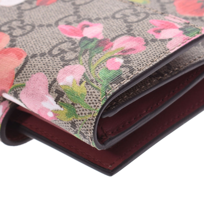 GUCCI Gucci GG bloom W hook wallet flower graige system / floral design Lady's GG スプリームキャンバス folio wallet 410071