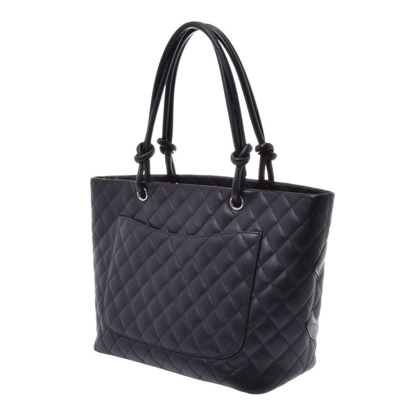 CHANEL Large 14132 Black/Black Ladies Leather/Enamel Tote Bag Used