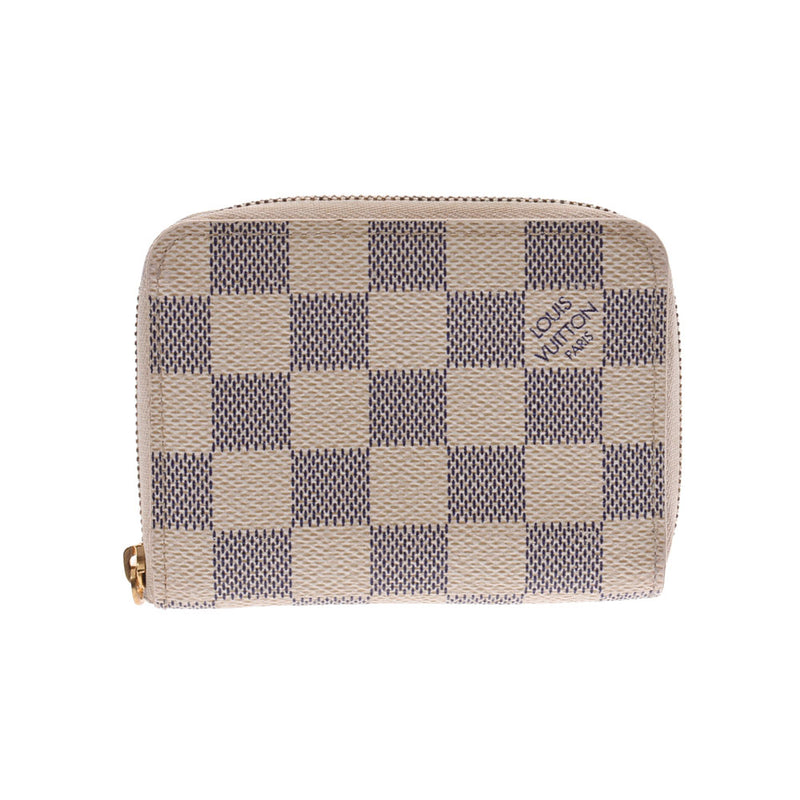 Louis Vuitton Azur Zippy Coin Purse 14137 White Unisex Damier Azur