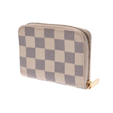 LOUIS VUITTON路易威登Damier Azur Zippy零钱包白色N63069中性Damier Azur帆布硬币盒B等级二手Ginzo