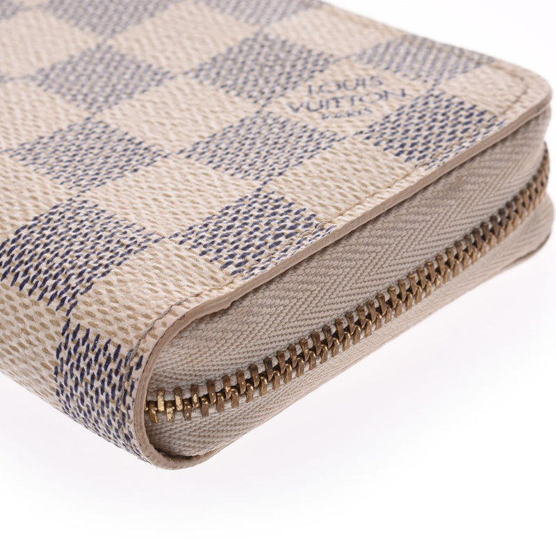 LOUIS VUITTON coin purse N63069 Zippy coin purse Damier Azur Canvas white  Women Used