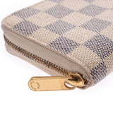 LOUIS VUITTON路易威登Damier Azur Zippy零钱包白色N63069中性Damier Azur帆布硬币盒B等级二手Ginzo