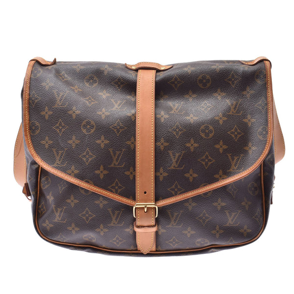 LOUIS VUITTON ルイヴィトン モノグラム ソミュール35 ブラウン M42254 ユニセックス モノグラムキャンバス ショルダーバッグ Bランク 中古 銀蔵