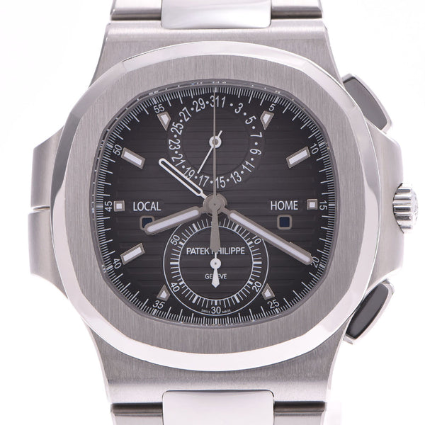 PATEK PHILIPPE Patek Philipp Nautilus traveller time Chrono 5990 / 1A-001 men'S SS watch automatic black gradient Dial A Rank used silver stock