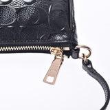 COACH Coach Accessory Pouch Outlet Black Gold Hardware F36612 Ladies Enamel 2WAY Bag Shindo Used Ginzo