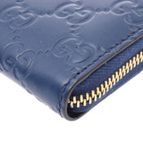 GUCCI Gucci Gucci sima card case dark blue 447939 unisex leather coin case-free silver storehouse