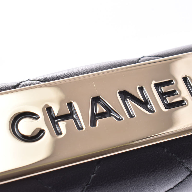 CHANEL CHANEL MATRSE Black Gold Metal Fittings Ladies Lambskin Chain Wallet Unused Ginzo