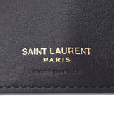 SAINT LAURENT サンローラン コンパクトウォレット 黒 ユニセックス レザー 二つ折り財布 Aランク 中古 銀蔵