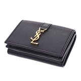 SAINT LAURENT, SunLaurent compact wallet, black, black, unisex, two, wallet, A-ranked, used silver.