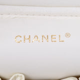 CHANEL シャネル  縦型バニティ 白 ゴールド金具 レディース キャビアスキン ハンドバッグ Aランク 中古 銀蔵