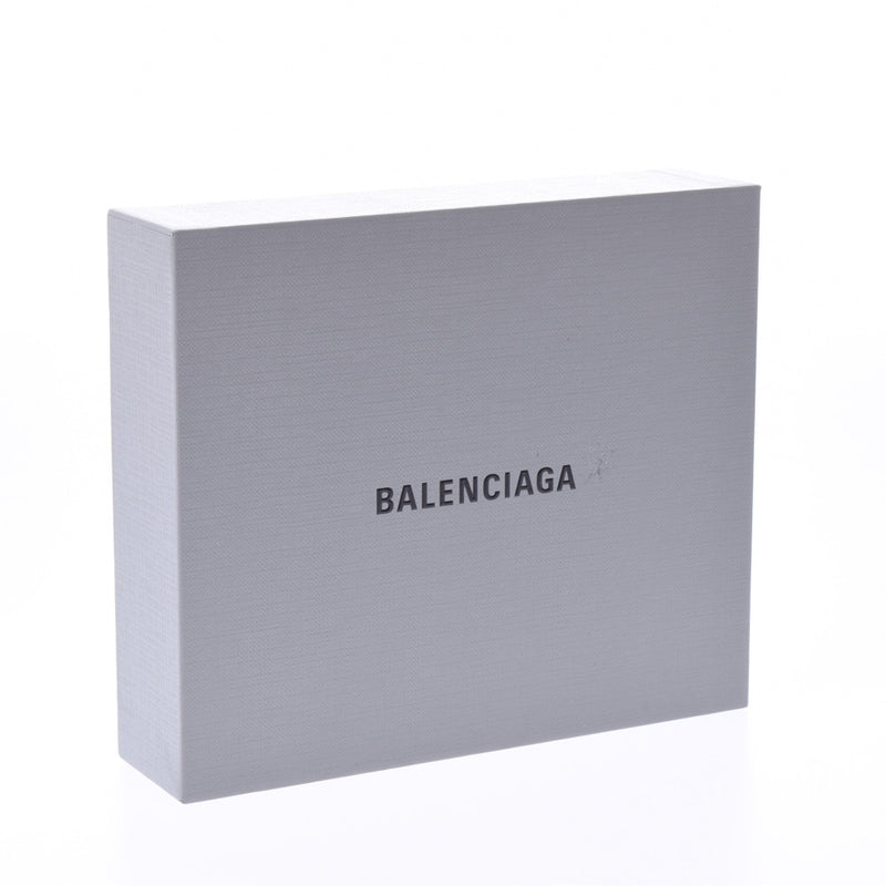 BALENCIAGA Square wallet Croco embossed black Unisex leather Two-fold wallet A rank Used Ginzo