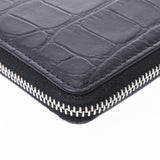 BALENCIAGA Square wallet Croco embossed black Unisex leather Two-fold wallet A rank Used Ginzo