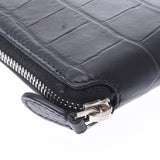 BALENCIAGA Square wallet Croco embossed black Unisex leather Two-fold wallet A rank Used Ginzo