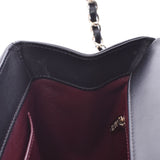 CHANEL Mattelasse chain shoulder bag black gold metal fittings ladies caviar skin 2WAY bag A rank used Ginzo