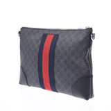 Gucci GG split 2WAY bag Clutch Bag Black 474139 men PVC shoulder bag