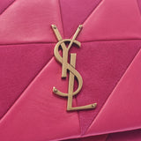 YVES SAINT LAURENT Yves Saint Laurent Jamie Bag Pink Gold Clasp Ladies Lambskin / Suede Shoulder Bag A Rank Used Ginzo