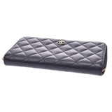 CHANEL Chanel Matrasse Round Zipper Wallet Black Gold Hardware Unisex Caviar Skin Wallet AB Rank Used Ginzo