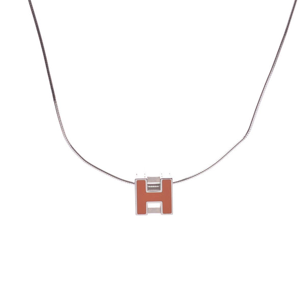 HERMES Hermes Hermes: Cube Orange Silver Gold Ladies: SV necklace, A-Rank, used silver possession.