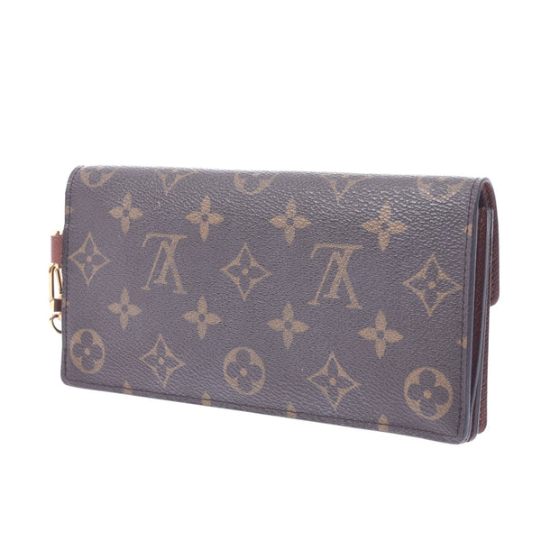 LOUIS VUITTON Louis Vuitton Monogram Portofouille Acordion Brown M58008 Unisex Monogram Canvas Long Wallet AB Rank Used Ginzo