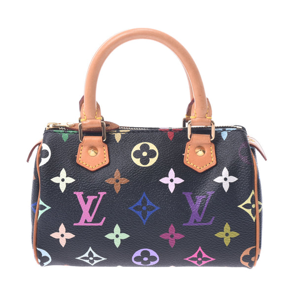 LOUIS VUITTON Louis Vuitton Multicolor Mini Speedy 2WAY Bag Noir M92644 Ladies Monogram Multicolor Handbag AB Rank Used Ginzo