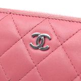 Chanel Chanel Matrasse Zippy Organizer Pink Silver Fitting Unisex Leather Long Wallet B Rank Used Silgrin