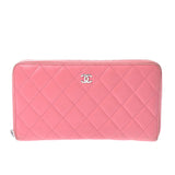 Chanel Chanel Matrasse Zippy Organizer Pink Silver Fitting Unisex Leather Long Wallet B Rank Used Silgrin