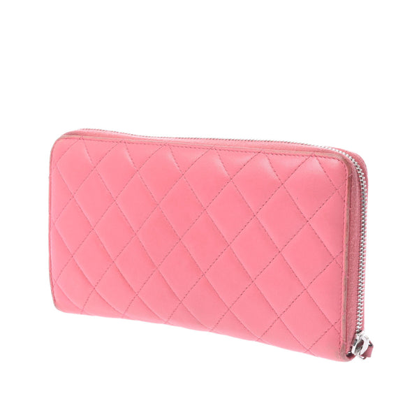 Chanel Chanel Matrasse Zippy Organizer Pink Silver Fitting Unisex Leather Long Wallet B Rank Used Silgrin