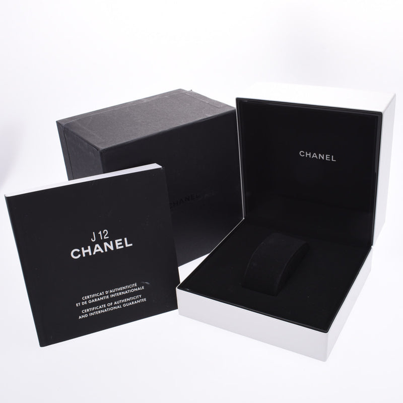 CHANEL シャネル J12 38mm ピンクライト 8Pダイヤ 世界限定1200本モデル H4864 メンズ 白セラミック/SS 腕時計 自動巻き 白文字盤 Aランク 中古 銀蔵