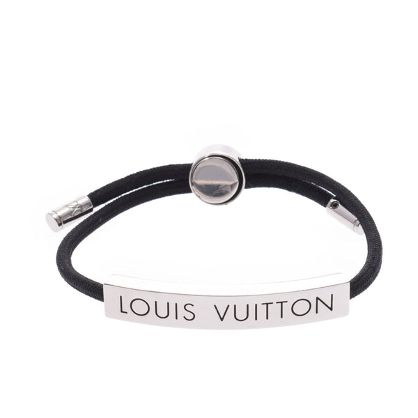 Louis Vuitton Louis Vuitton Brass Lv Space Noir Silver Bracket M67417 Men's Nylon Bracelet B Rank Used Silgrin