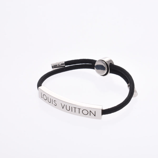 Louis Vuitton Louis Vuitton Brass Lv Space Noir Silver Bracket M67417 Men's Nylon Bracelet B Rank Used Silgrin