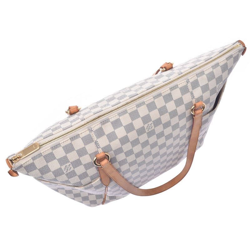 路易威登路易威登Damier Azur Totalley Gm White N51263男女皆宜的Damier Azul Canvas手提包B等级使用Silgrin