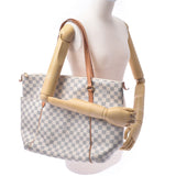 路易威登路易威登Damier Azur Totalley Gm White N51263男女皆宜的Damier Azul Canvas手提包B等级使用Silgrin