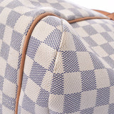 路易威登路易威登Damier Azur Totalley Gm White N51263男女皆宜的Damier Azul Canvas手提包B等级使用Silgrin