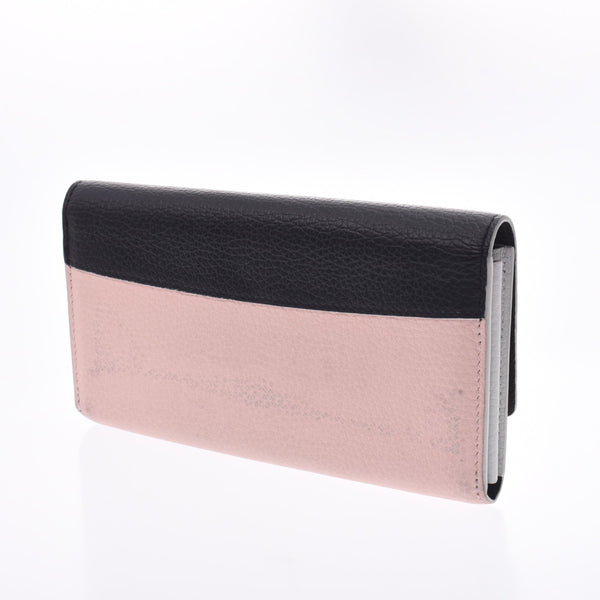 LOUIS VUITTON Louis Vuitton Portofouille Capsine Black/Pink/White M64121 Ladies Trillon Leather Long Wallet B Rank Used Ginzo