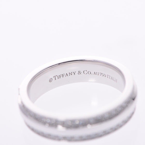 Tiffany＆Co。Tiffany T狭窄的6.5女士铺平钻石/ K18WG环/环A排名使用过