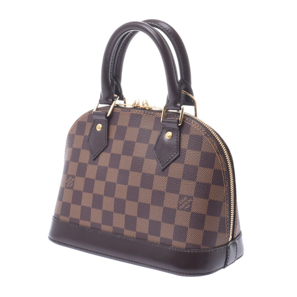 LOUIS VUITTON路易威登Damier Alma BB 2WAY包棕色N41221女士Damier帆布手提包A Rank二手货Ginzo