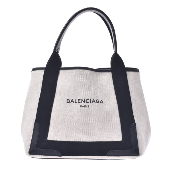 Balenciaga valenciaga Neibika巴士S白色/黑人女式帆布/皮革手袋AB排名使用水池