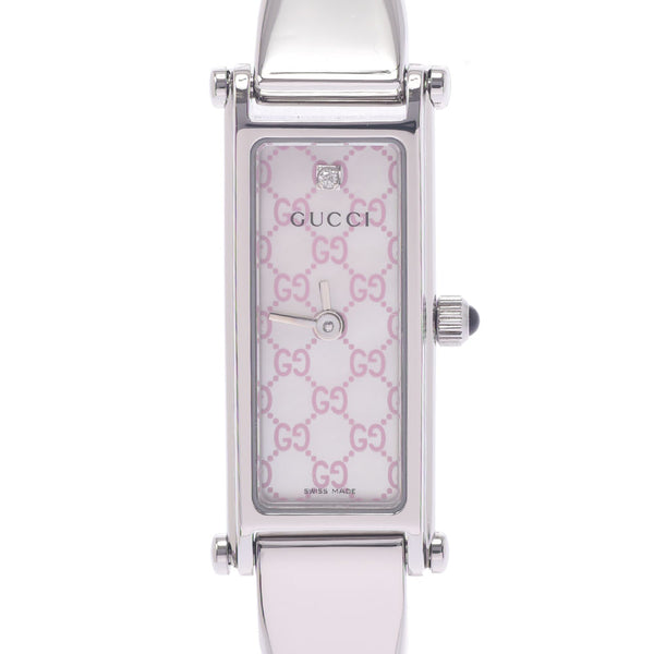 GUCCI Gucci 1P Diamond 1500L Women's SS Wrist Watch Quartz Shell Shaking Corporation A-Rank Used Sinkjo