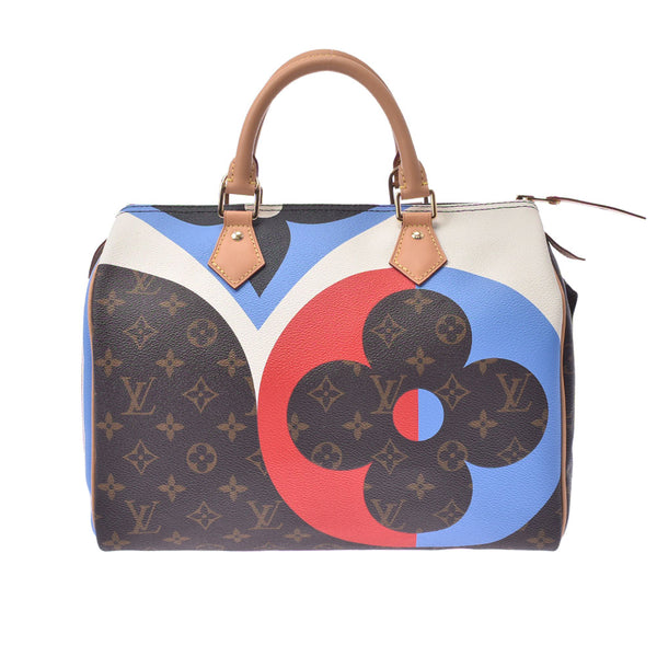 Louis Vuitton Monogram game on speedy band Rio 30 brown m57451 Unisex Monogram canvas Handbag NEW