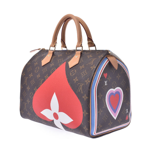 Louis Vuitton Monogram game on speedy band Rio 30 brown m57451 Unisex Monogram canvas Handbag NEW