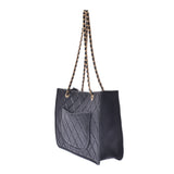 CHANEL シャネル マトラッセ チェーントート 黒 ゴールド金具 レディース キャビアスキン ショルダーバッグ 新同 中古 銀蔵