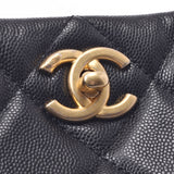 Chanel Chanel Matrasse Chain Tote Black Gold Bracket Women's Caviar Skin Shoulder Bag New Sanko